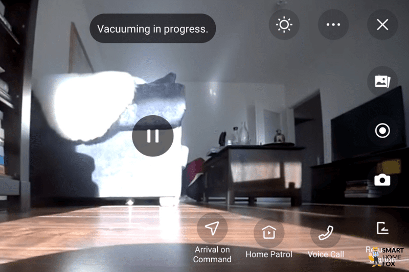 A live image of your home can be seen in the Ecovacs Home App.